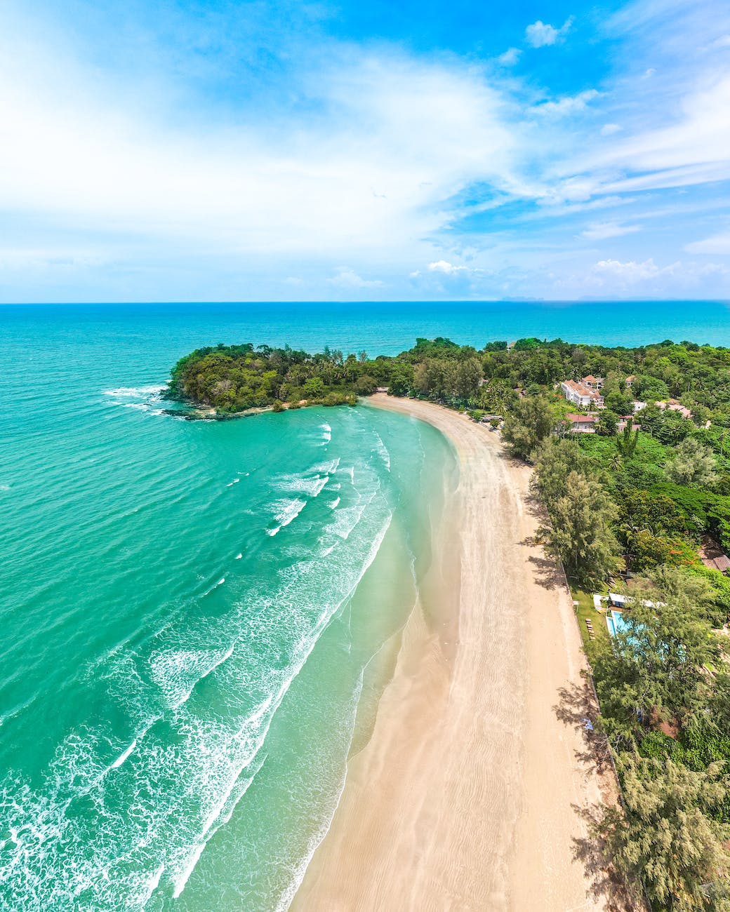 aerial view of kantiang bay in ko lanta thailand